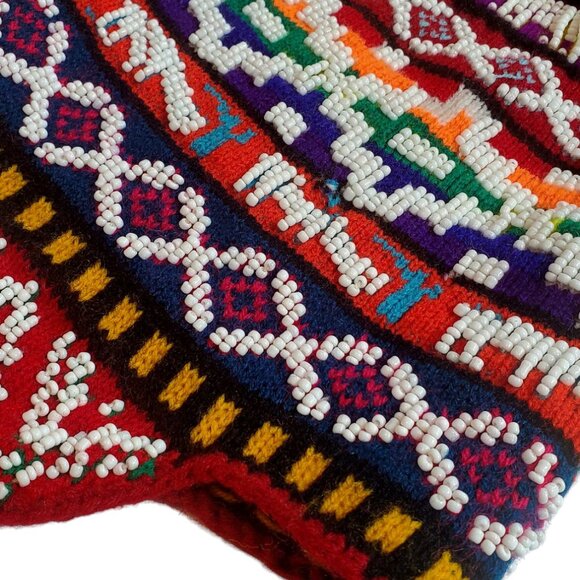 Andean Rainbow Chullo Hat – Handwoven Peruvian Alpaca Wool Winter Hat with - Picture 2 of 3